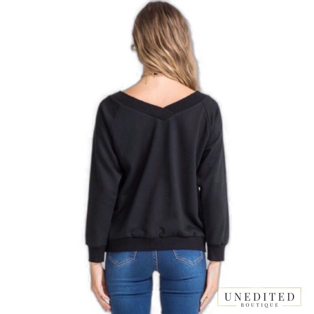 NWT - Low V-Neck Sweatshirt - Picture 3 of 5